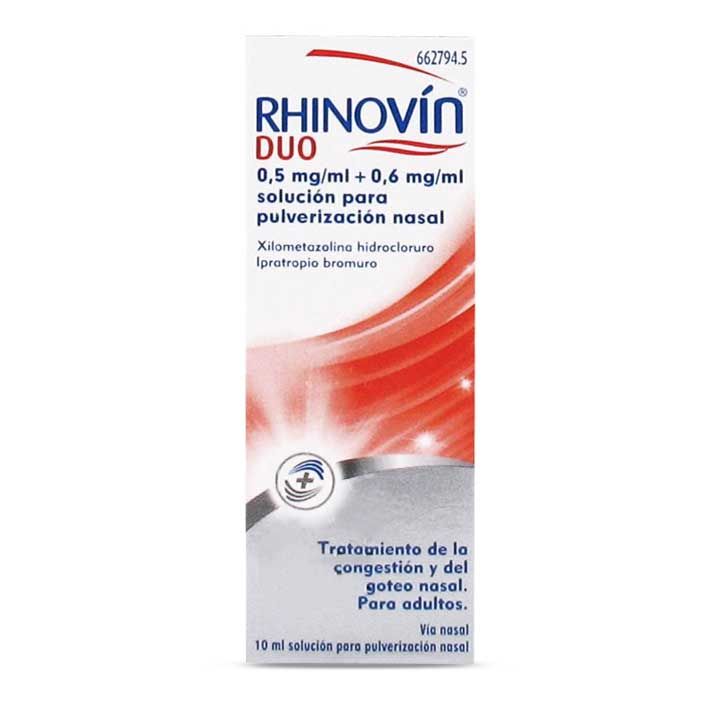 Rhinovin DUO 0,5 mg/ml + 0,6 mg/ml Nebulizador Nasal 10 ml