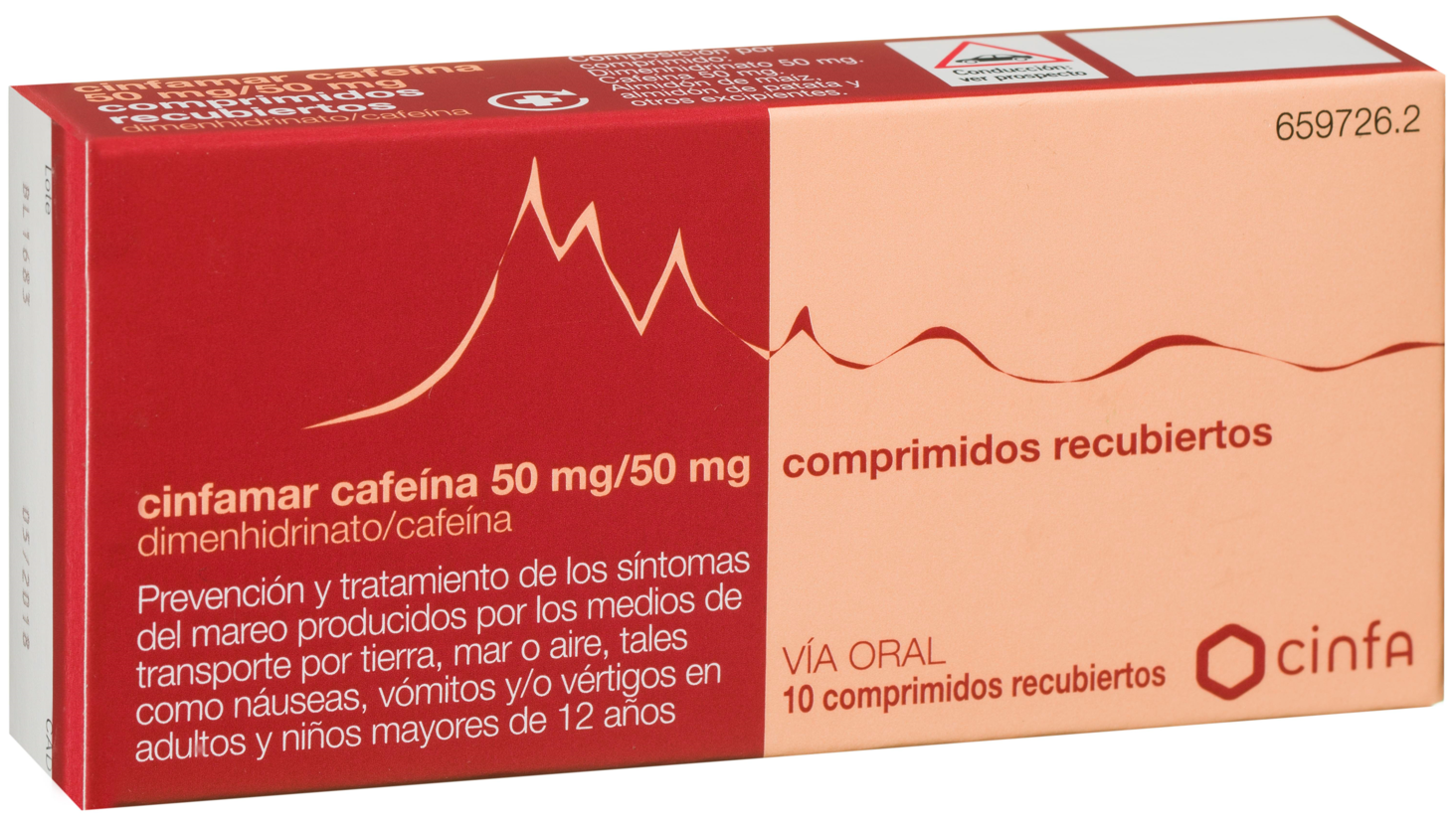 CinfaMar Cafeína 50/50 mg Comprimidos Recubiertos