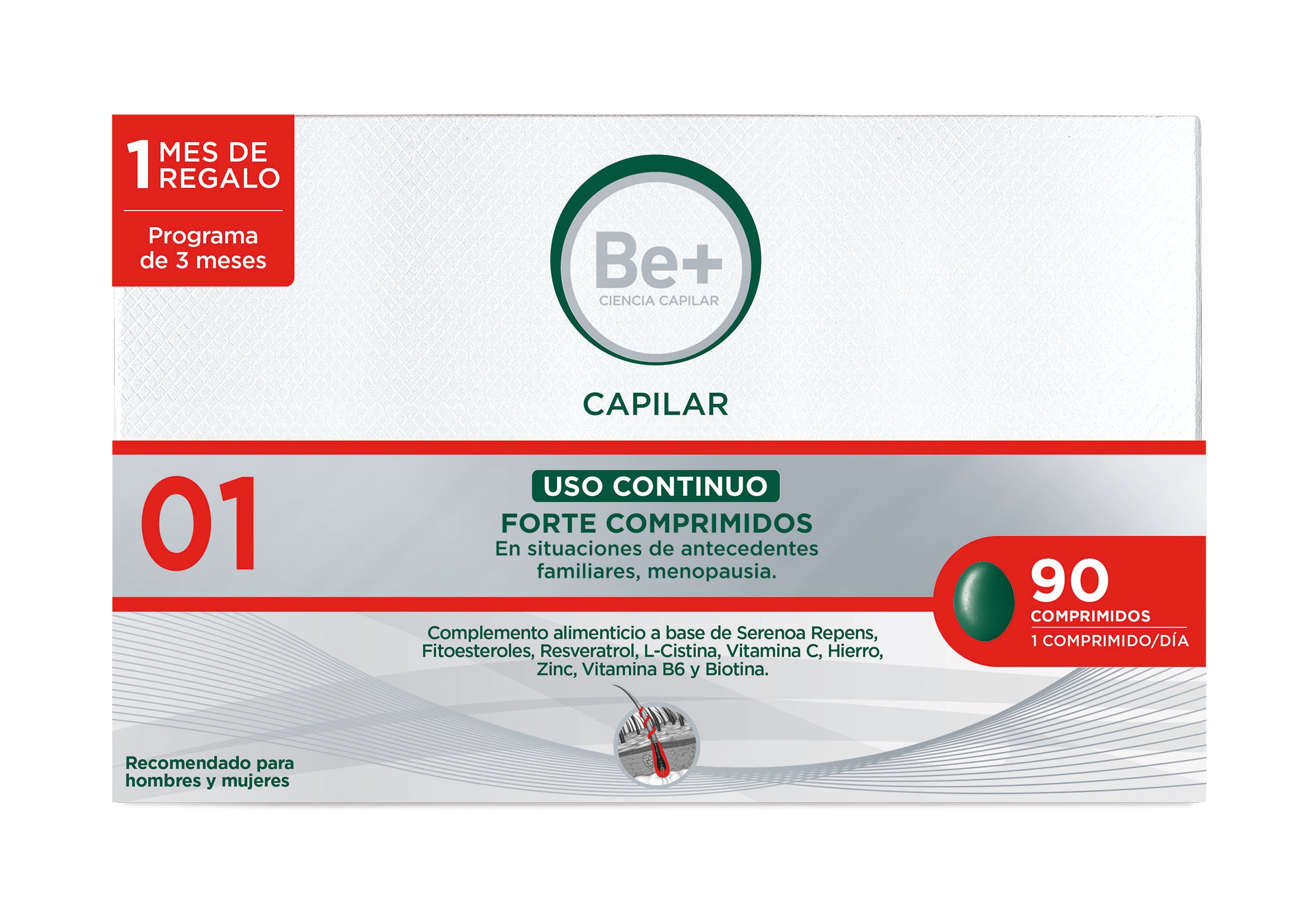 Be+ Capilar Forte Continuous Use Anti-Hair Loss 90 Tablets